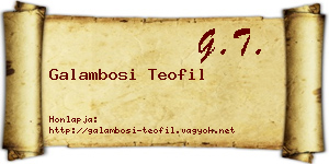 Galambosi Teofil névjegykártya